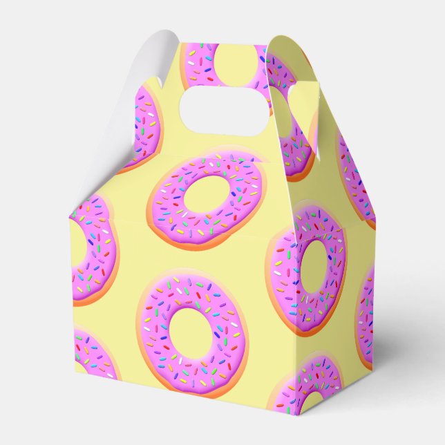 Cute Donut Drawing With Sprinkles Favor Boxes (Front Side)