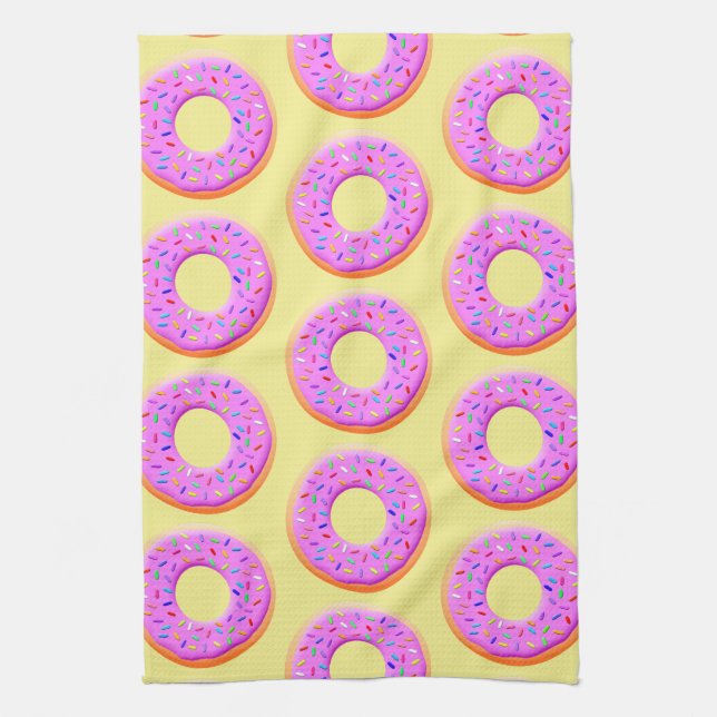 Cute Donut Drawing With Sprinkles Kitchen Towel (Vertical)