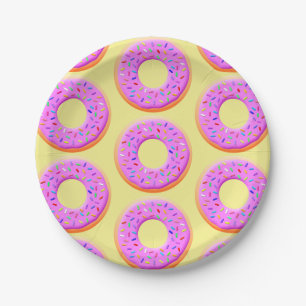 Cute Donut Drawing With Sprinkles Paper Plates