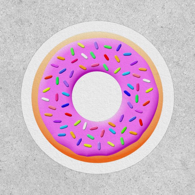 Cute Donut Drawing With Sprinkles Patch (Front)