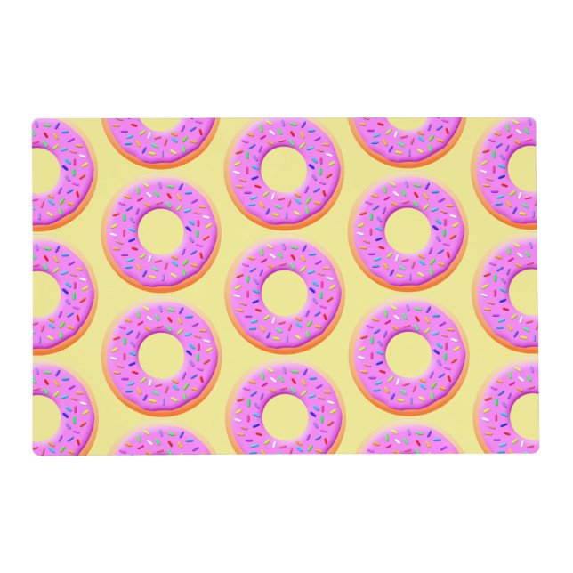 Cute Donut Drawing With Sprinkles Placemat (Front)