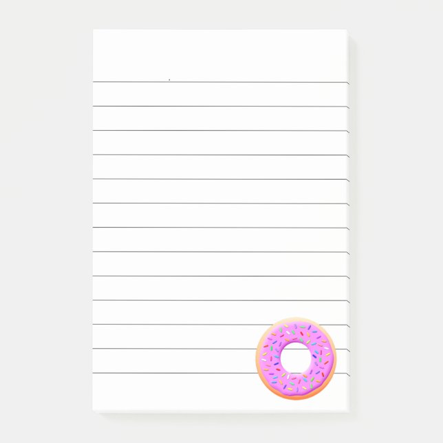 Cute Donut Drawing With Sprinkles Post-it Notes (Front)