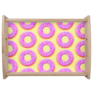 Cute Donut Drawing With Sprinkles Serving Tray