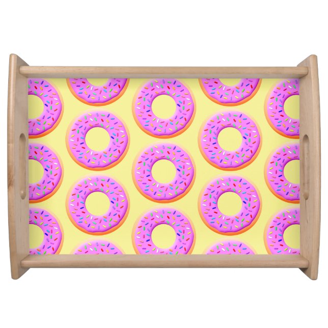 Cute Donut Drawing With Sprinkles Serving Tray (Front)