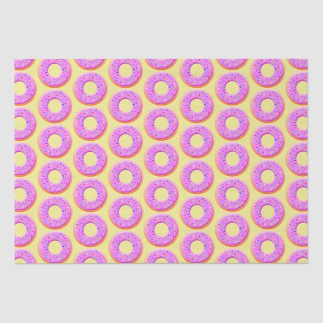 Cute Donut Drawing With Sprinkles Tissue Paper (Front)