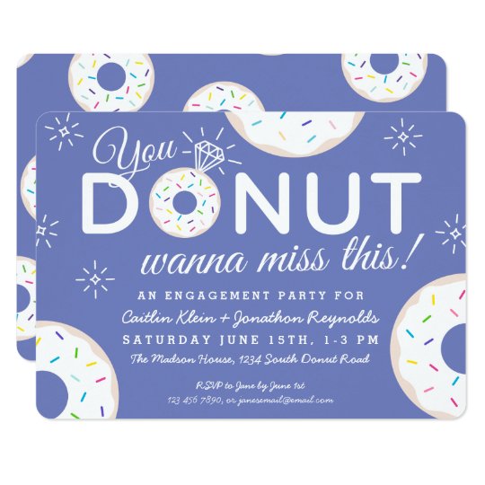 Cute Donut Engagement Party Invitations Zazzle Com