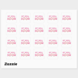 Cute Donut Get Well Soon Square Sticker