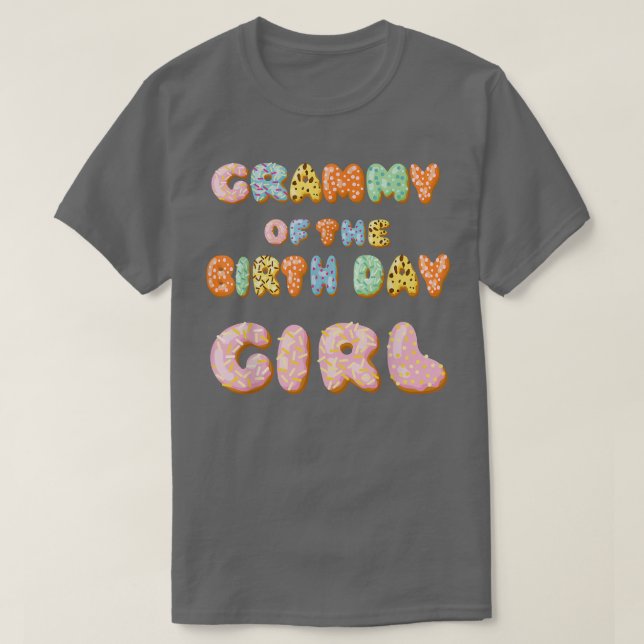 Cute Donut Grammy Birthday GirlSweet Family Donut  T-Shirt (Design Front)