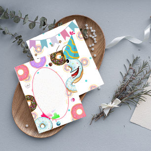 Cute Donut Grow Up  Birthday Party Invitation