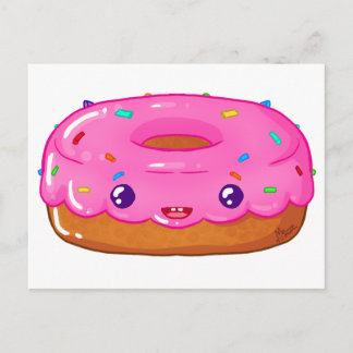 cute donut kawaii postcard