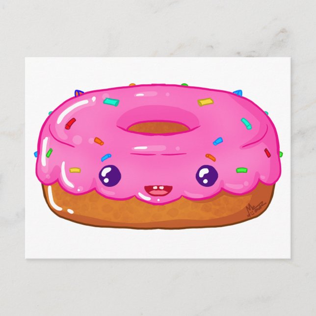 cute donut kawaii postcard (Front)