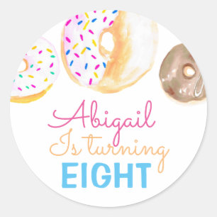 Cute donut kid birthday party sticker