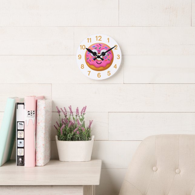 Cute Donut Kids Clock – Googly Eyes Fun (Reading Room)