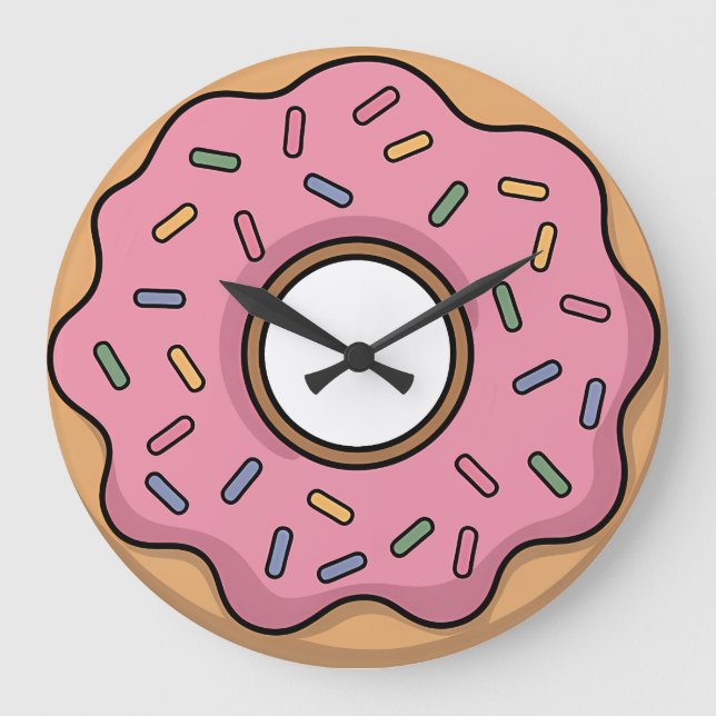 Cute Donut | Kids Large Clock (Front)