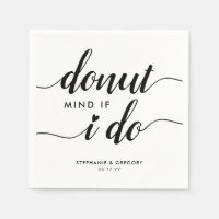 Cute Donut Mind if I Do Heart Script Wedding Snack