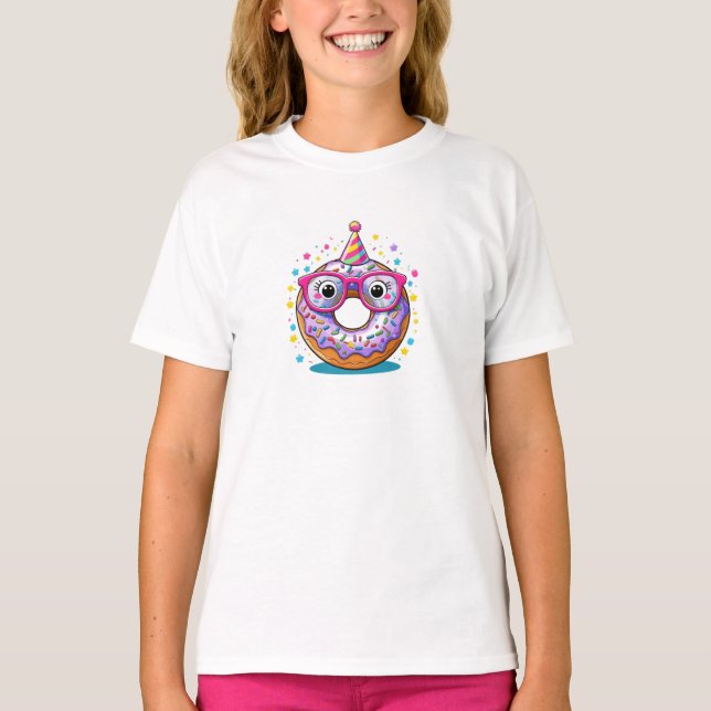 Cute Donut Party Kids’ T-Shirt  (Front)