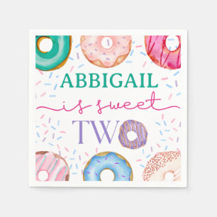 Cute Donut Party Sweet two 2nd birthday Napkins