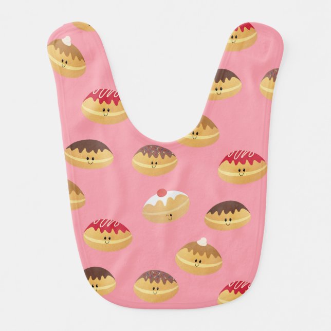 Cute Donut Patterned Baby Bib (Front)