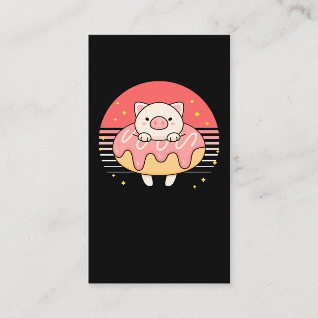 Cute Donut Pig Lover Business Card (Front)