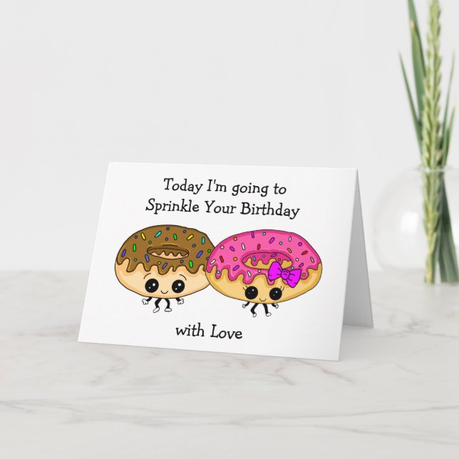 Cute Donut Pun Birthday Card (Front)
