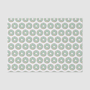 Cute Donut Rings Teal Frosting Pattern Tissue Paper