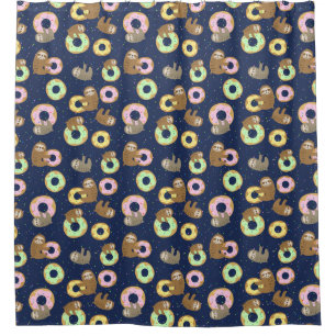 Cute Donut Sloths Shower Curtain