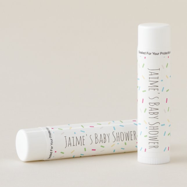 Cute Donut Sprinkles Baby Shower Lip Balm (Front)