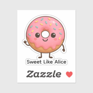 Cute Donut Sticker – Personalized Name Sticker