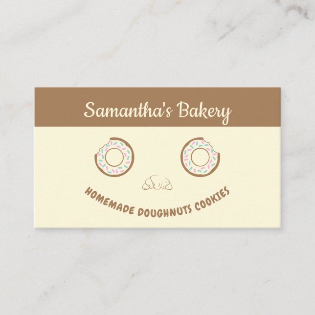 Cute Donut Sweet Treats Cookies Business Card (Front)