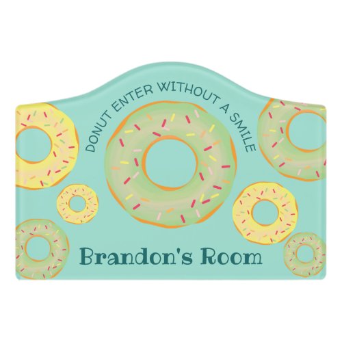 Cute Donut Themed Personalized door sign for kids