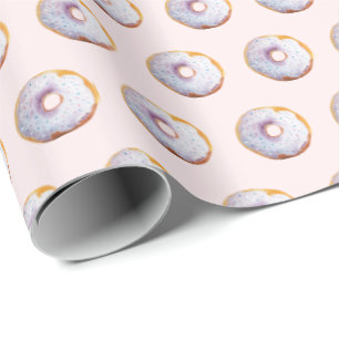 Cute Donut Watercolor Pattern Wrapping Paper