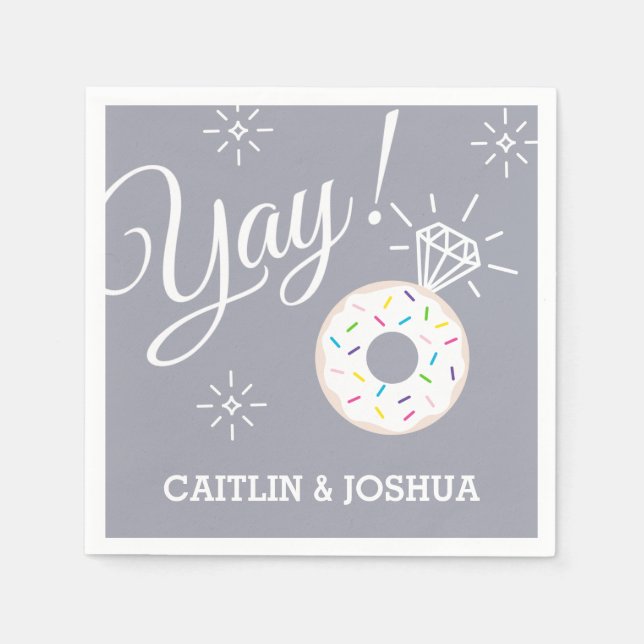 Cute Donut Wedding / Engagement Party / Shower Paper Napkins (Front)