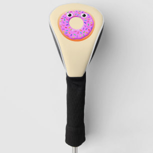 Cute Donut With Eyes And Sprinkles Drawing Golf Head Cover