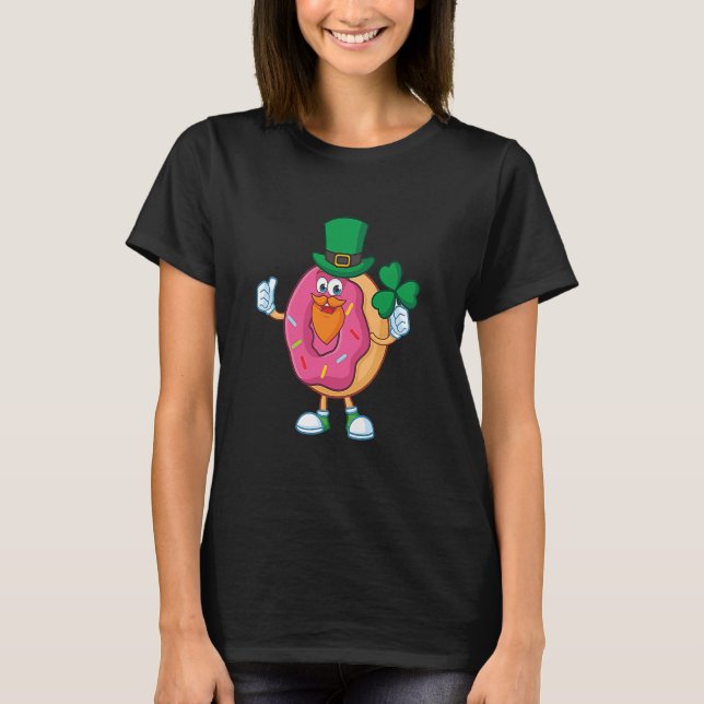 Cute donut with green hat Donut St Patricks Day Ir T-Shirt (Front)