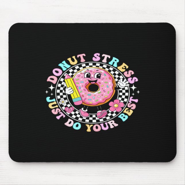Cute Donut With Pencil Fun Back To School Mouse Pad (Front)
