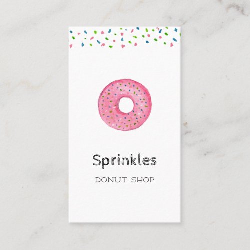 Cute Donut with sprinkles Donut shop Business Card