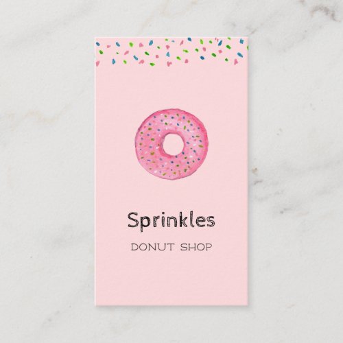 Cute Donut with sprinkles Donut shop Business Card