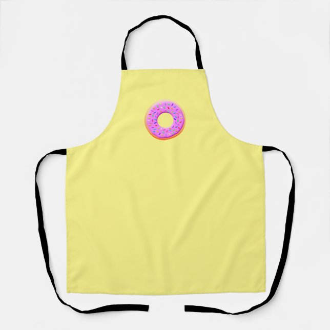 Cute Donut With Sprinkles Drawing Apron (Front)