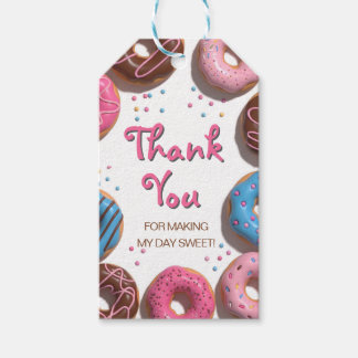 cute donuts 1st birthday gift tags