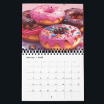 Cute Donuts Calendar gift doughnut<br><div class="desc">Indulge in sweetness all year long with this adorable donut themed calendar! Each month features vibrant, whimsical donut illustrations inspired by the seasons, from frosty January treats to festive December delights. Perfect for donut lovers, this calendar adds a sprinkle of joy to your home or office!</div>