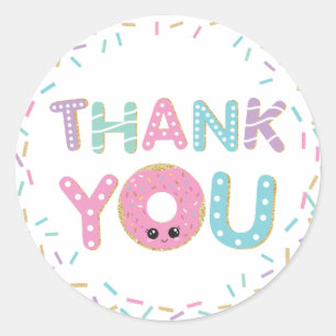 Cute Donuts Donuts Thank You Favor Gift Classic Round Sticker