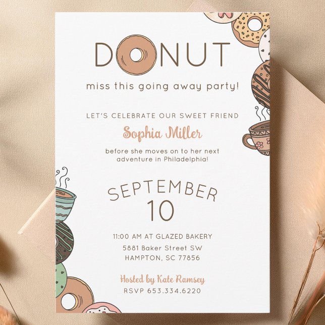 Cute Donuts Going Away Party Invitation (Creator Uploaded)
