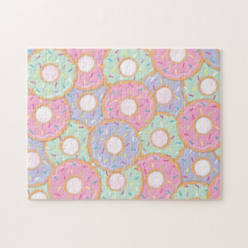 Cute Donuts Kids or Family Fun Jigsaw Puzzle