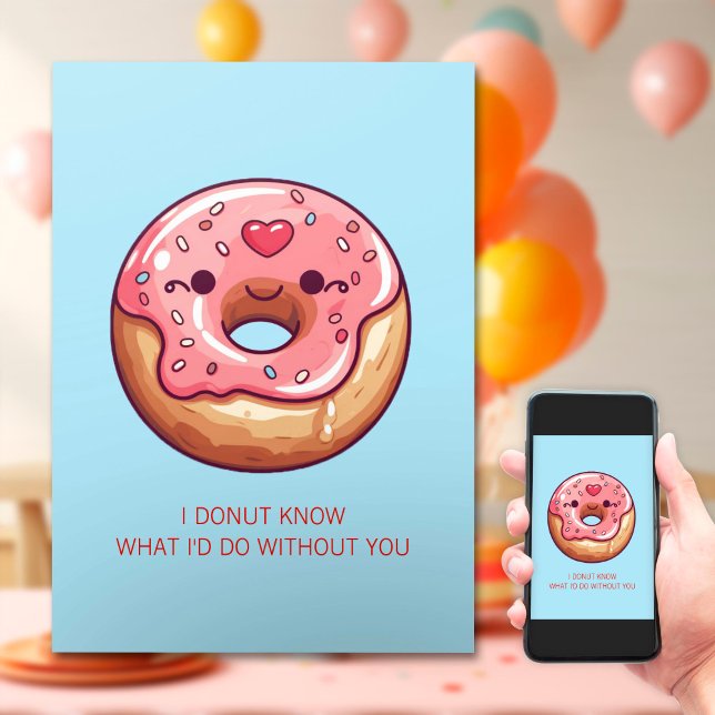 Cute Donuts  Kids Valentine's Day Note Holiday Card (Creator Uploaded)