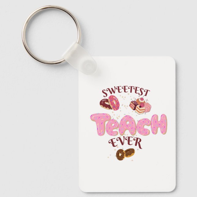 Cute Donuts Teacher Keychain (Front)