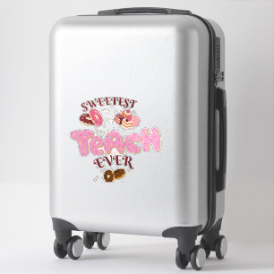 Cute Donuts Teacher Suitcase Sticker