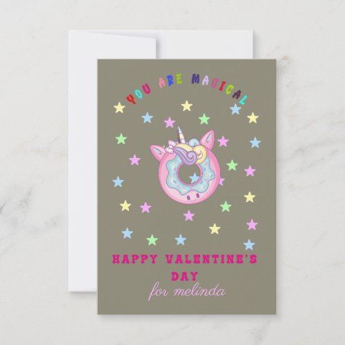 cute donuts unicorn valentines day note card