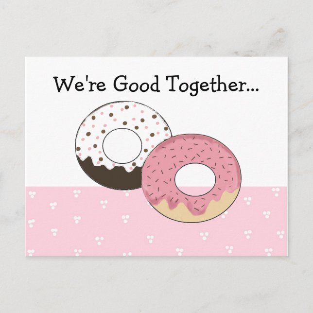 Cute Donuts With Message... Postcard (Front)