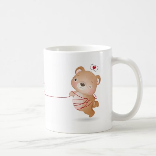 Cute Doodle Bear Customized Coffee Mug
