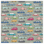 Cute Doodle Car Automobile Pattern Fabric